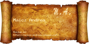 Maicz Andrea névjegykártya